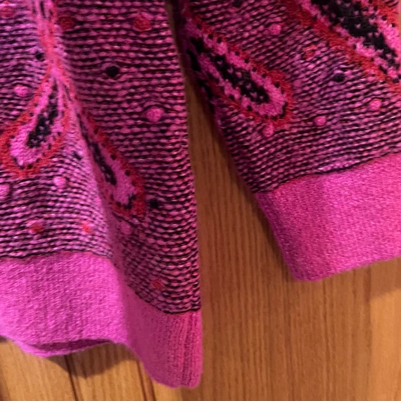 ZARA Pink Jacquard Knit Cardigan with Pompoms Size Large Bloggers Fave 5802/162 - Picture 13 of 14